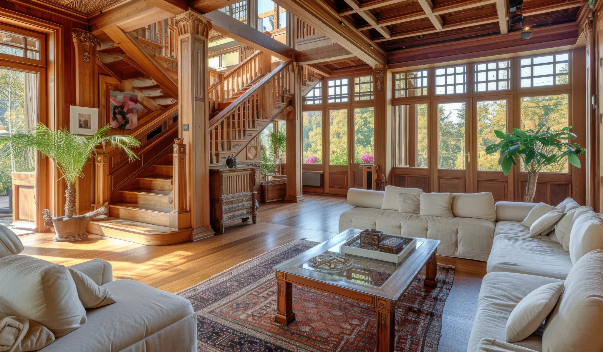 photorealistic-wooden-house-interior-with-timber-decor-furnishings 1